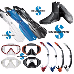 Mask, Snorkel, Boots And Fins Package